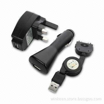 3-in-1 USB Power Adapter Kit for Use at Home, Cars, Computers, Mobile Phones Applications